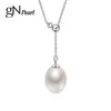 gN Pearl Drop Natural Freshwater Pendants Minimalist Necklace Choker 925 Sterling Silver Adjustble Chain 8-9mm gN 210721