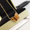 S925 Fashion 4Four Leaf Clover Necklace Female Summer Rose Gold Butterfly Pendant CLAVICLE CHAIN4152724