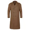 Moda homens casacos casual negócios trench casaco sólido sobretudo masculino estilo punk de mangas compridas giro colarinho casaco jaqueta 211011