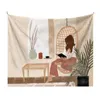 TAPESTRIES NORDIC WALL CLIP DECORATIVE TAPESTRY BEACH HANDEL PRINTED FILET Estetisk rumsinredning Macrame Hängande leveranser Tapiz