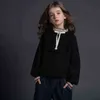 Maglioni lavorati a maglia per bambini per 5 8 10 12 14 anni Pullover a maniche lunghe per ragazze a maniche lunghe Kid Casual Top in maglia di cotone morbido Ragazza 211104