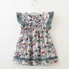 Zomer meisje jurk fancy prinses jurken voor meisjes Koreaanse bruiloft franje knoop kant kinderkleding baby kinderkleding 210625