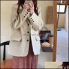 Costumes pour femmes Blazers Vêtements Vêtements Hzirip Simple Boutonnage Rétro Épais Velours côtelé Blazer À Manches Longues Bureau Dame 2021 Femmes Vêtements D'extérieur Loos