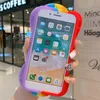 50st Rainbow Butterfly Silicone Gel Fodral Dekompression Fuuny Cell Phone Case Back Cover för IP 12 Pro Max 11 XS XR