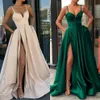 Wysokie dzielone suknie wieczorowe 2021 z Dubai Middle East Formal Gowns Party Prom Sukienka Spaghetti Paski Plus Size Vestidos de Festa Suknia