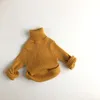 Bambini neonate autunno inverno dolcevita pullover maglione top casual maglia camicetta con polsini elastici 1-7 anni