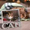 LASODY J'adore Cat et chien Picture Cadre Cadeaux Memorial pour Chien de compagnie pour animaux de compagnie pour toujours dans mon coeur Cadre Angel avec Woof Miaow Element H1110