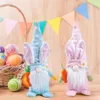 DHL Lapin de Pâques Gnome avec poupées de carottes Ornements en peluche faits à la main Poupée debout en peluche sans visage Petits Gnomes Décor de printemps Jouets de décoration de vacances pour la maison