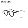 Montature per occhiali da sole alla moda OEC CPO Occhiali da vista rotondi trasparenti Donna Uomo Montatura per lenti trasparenti Donna Classic Black Orange Spectacle