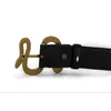 Couile de ceinture pour hommes ceintures de serpent avec lettre décontractée lisse de boucle de boucle largeur de courroie 3 8 cm