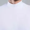 ARCSINX Mezza Dolcevita Uomo T-Shirt Casual Manica Lunga T Shirt Uomo Plus Size 6XL 5XL 4XL 3XL Moda Fitness Stretto Tee Shirt Uomo Y0322