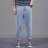 Eenvoudige losse heren jeans Casual negen-punt Harlan broek maat 28-48 voor 140kg dikke mannen Pantalons de Grande Taille Pour Hommes