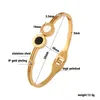 Pulseira feminina preto branco branco manguito pulseiras pulseiras com strass pavimentada pavimentada pulseira de aço inoxidável para mulheres presentes q0719