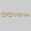 Fashion Style Stud Earrings Lady Women Gold/Silver-Colour Hardware Engraved Hollow Out V Initials Hoop Earring original box