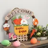 NEWDecorative Flowers & Wreaths Easter for Front Door Decor Eggs Carrot Rattan Garland Wall RRD12860