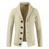 Pulls pour hommes Hommes Pull Manteau Casual Épaissir Cardigan Boutonné Couleur Pure Chunky Knit Mode Vêtements Capuche