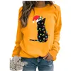 Women039s moletons moletom feminino gato de natal impresso pulôver outono casual manga longa umpescoço solto com capuz f9177194