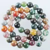 WOJIAER Indian Agate Stone Loose Round Ball Beads For Women's Jewelry Making DIY Necklace Jewellery 4 6 8 10 12mm 15.5Inches BY922