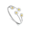 Bransoletka Koreański Styl Daisy Flower Charm Bransoletka Srebrny Kolor Elegancki Słonecznik Otwarcie Dla Kobiet Wedding Party Jewelry