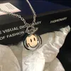 S2078 Fashion Jewelry Vintage Steel Smile Face Pendant Necklace Hip-hop Simple Necklaces