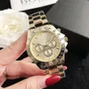 Montre en or marque montres hommes métal acier bande Quartz luxe montre-bracelet produits de luxe