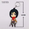 10pcs Anime Figure Attack on Titan Keychain Soft Pvc 3d Double Side Cartoon Key Ring Key Chain Kids Toy Key Holder Trinket Gift H0915