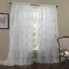 White Blinds Rod Curtain Tulle Multi-layered Lace Curtains for Bedroom Window Solid Color Blackout Curtain Home Use Cortinas 210712