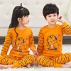 Kids pijamas sets meninos desenhos animados tigre estilo bebê pijama infantil pijama menina casa roupa crianças natal sleepwear 211130