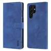 Étuis de téléphone portefeuille pour Samsung Galaxy S22 S21 Note20 Ultra Plus Pure Color Cuir de vachette Texture Cuir PU Flip Kickstand Cover Case avec fentes pour cartes