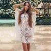 Lace Beach Pareo wear Swim suit Cover up Playa Tunics for Tunic Swimwear Women Dress #Q878 210420