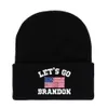 Laten we Go Brandon Black Gebreide Hoed Winter Warm Letters Gedrukt Mode Haak Hoeden Buitensporten Ski Cyclings Unisex Beanie Skull Caps G110ovex