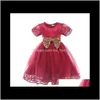 Aile lapin bébé fille princesse manches courtes dentelle dentelle robe de bal de balle tutu titu enfant enfant enfants fantaisie 45szn filles robes trixs