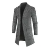 Pull en laine pour hommes longueur moyenne à manches longues poche laine à tricoter décontracté grande taille épaissir chaud manteau masculin