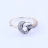 Lady Knotted Heart Ring مربع أصلي لباندورا 925 Sterling Silver Cz Diamond Women Wedding Hift Rings مجموعات المجوهرات