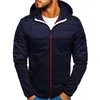 Casacos dos homens Moda Mens Mens Colorblock Hoodie Jaqueta Com Capuz Revestimento Casual Casaco Casual Casaco Suéter Inverno Quente Esporte Trabalho Outwear Fitted T