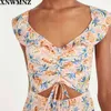 Za robe playsuits vrouwen zomer Engeland stijl vintage mode ananas print sexy vrouwen playsuit vrouwelijke jumpsuit tops 210510