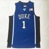 Schip van US Kyrie Irving #1 College Basketball Jersey Allemaal gestikte witte zwarte topkwaliteit