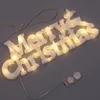 Joyeux Noël Lettre Lumière Signe Décorations De Noël Lanterne LED Guirlande De Noël Lumières Suspendues JJF11140