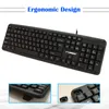 Teclado russo com fio computador PC Inglês padrão 104 teclas UV impressão ergonômica para teclados de desktop