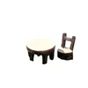 2 pcs / conjunto mesa redonda e cadeira em vaso de plantas ornamento DIY modelo de material de artesanato Musgo Terrário Micro Paisagem Garden Garden DH8678