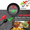 Lepels 4 stks Silicone NonStick Mixing en Sleuf Grote Serveer Lepel Hittebestendig