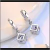 Chandelier Cubic Zircon Box Sier Diamond Earrings Dangle Women Fashion Wedding Jewelry Gift Will And Sandy 27Ige D4Zbz