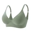 Push up bh sömlösa underkläder kvinnor topp sexiga bras utan ram tunna unwired bralette brassiere mjuk komfort underkläder djup v 210728