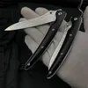 Högkvalitativ Damascuss Pocket Folding Kniv VG10 Damaskus Stålblad Ebony Hantera EDC Ball Bearing Folder Knives