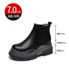 Boots Cow Leather Chimney Autumn Thick Sole In Cylinder Inside The Increase Women's Shoes Small Size Women