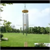 Nieuwheid items Decor Garden Druppel levering 2021 Grace diep resonant Antiek metaal Wooden 6 Tube Windchime Chapel Bells Wind Chimes Home Ornam