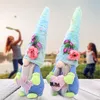 Chapeau bleu de fête sans visage, poupée cadeau de fête des mères, je t'aime maman, peluche naine, décorations de fête DB713