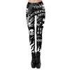 Gothic Ouija Baphomet Print Satan Head Devil Leggings Fashion Women Festival Gift Plus Size Mid-Waist Pants Sexy Slim Legging 211204