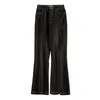 Mujer Jeans Pantalones Denim Black Flare Splited Empire High Street P0002 210514