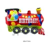 Train aluminum foil balloon cartoon shape Tank car fire truck ambulance bulldozer school bus transportation children's toys